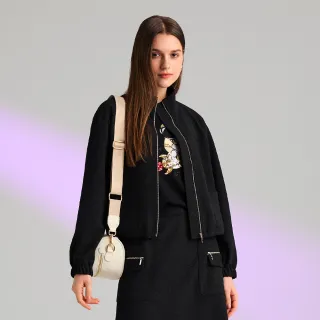 【KERAIA 克萊亞】深邃午夜星紋休閒短版外套