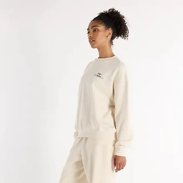【NEW BALANCE】NB 圖案長袖上衣 長袖上衣 女款 白色(WT43559LIN-F)