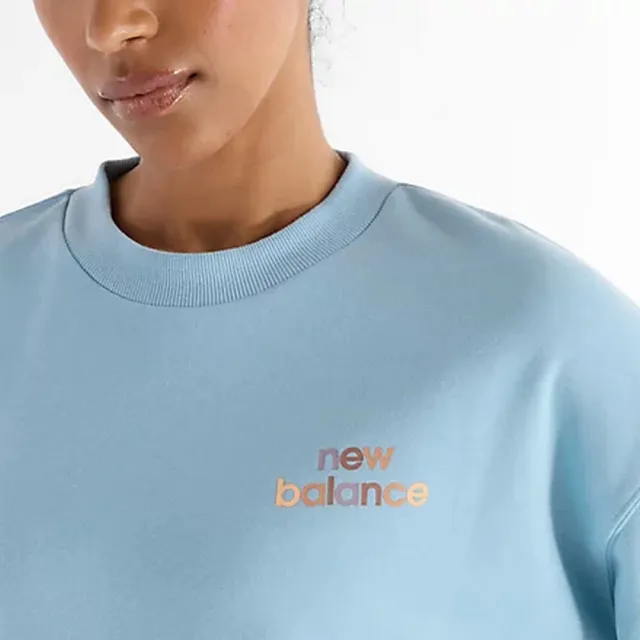 【NEW BALANCE】NB 圖案長袖上衣 長袖上衣 女款 藍色(WT43559CUH-F)