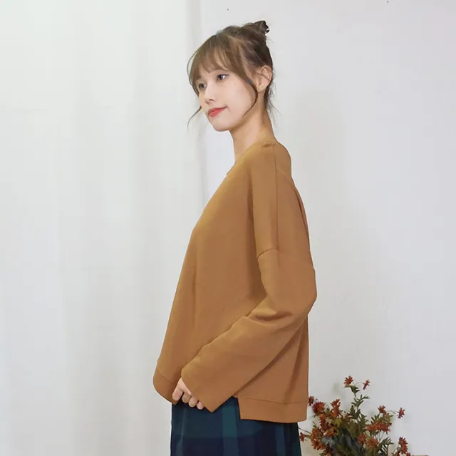 【Hana Mokuba】花木馬日系女裝寬鬆落肩不對稱剪裁休閒大學T(T恤)