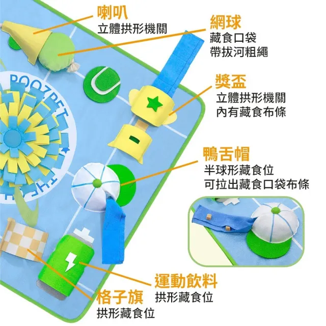 【POOZPET】網球主題·嗅聞墊(狗玩具、貓玩具、藏食玩具)