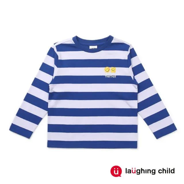 【laughing child】童裝-SMILE條紋上衣(3色)
