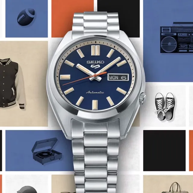 【SEIKO 精工】5 Sports SNXS系列懷舊經典機械錶/37.4mm 父親節 (4R36-15M0B SRPK87K1)