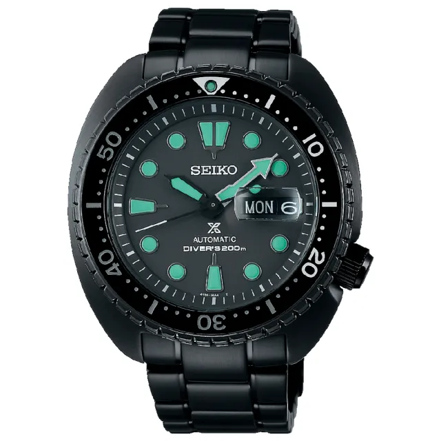 【SEIKO 精工】PROSPEX 黑潮系列海龜機械潛水錶/45mm 父親節 (4R36-06Z0SD SRPK43K1)