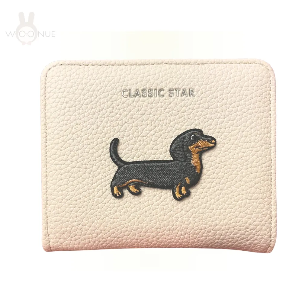 WOONUE】高質感少女臘腸狗布鏽短皮夾多功能名片卡夾零錢包(情人老婆聖誕女兒母親生日節禮物) - momo購物網- 好評推薦-2026年1月