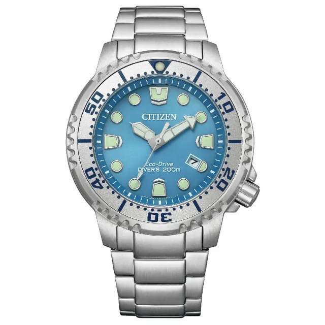 【CITIZEN 星辰】Promaster 水鬼光動能潛水錶-藍x銀/44mm 禮物(BN0165-55L)送禮
