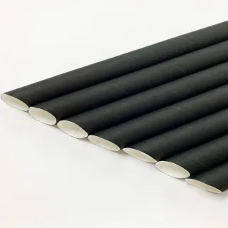 【CLEAN 克林】箱售營業用 黑色紙吸管12mm尖口裸包2000支/箱(夜店 派對 節慶 波霸 珍奶 奶昔)
