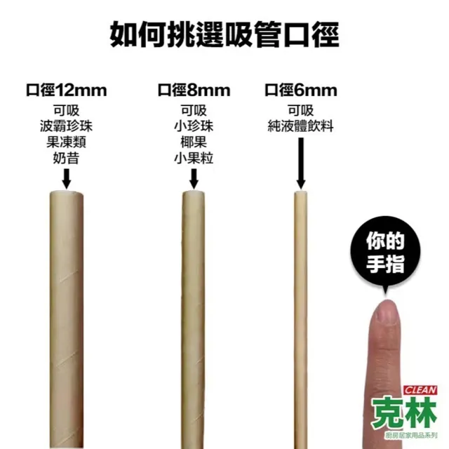 【CLEAN 克林】箱售6mm台灣茶吸管(茶纖維吸管 現貨 茶吸管 斜口吸管 環保餐具 環保吸管 可分解 吸管)
