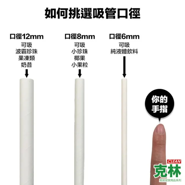 【CLEAN 克林】箱售營業用 黑色紙吸管6mm平口裸包4000支/箱(夜店 派對 節慶 咖啡吸管 深色飲料 無塑)
