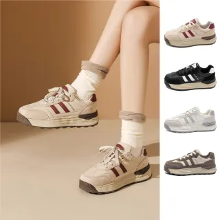 【Agsdon】經典拼接材質軟底休閒鞋 運動鞋 老爹鞋(黑色／棕色／紅色／灰色)