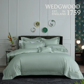 【WEDGWOOD】500織長纖棉 刺繡被套1入｜翡翠森林(百貨款雙人 180x210cm)