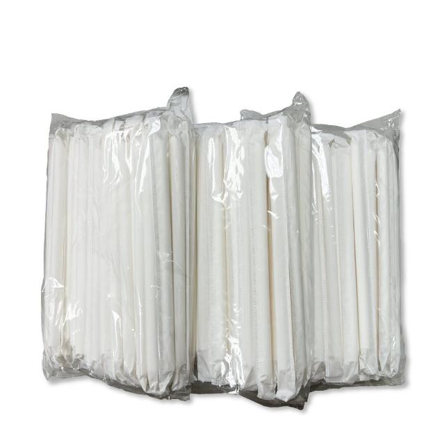 【CLEAN 克林】尖口紙吸管 口徑12mm 50支/包(獨立紙包 台灣製造 環保 波霸珍奶 無塑吸管)