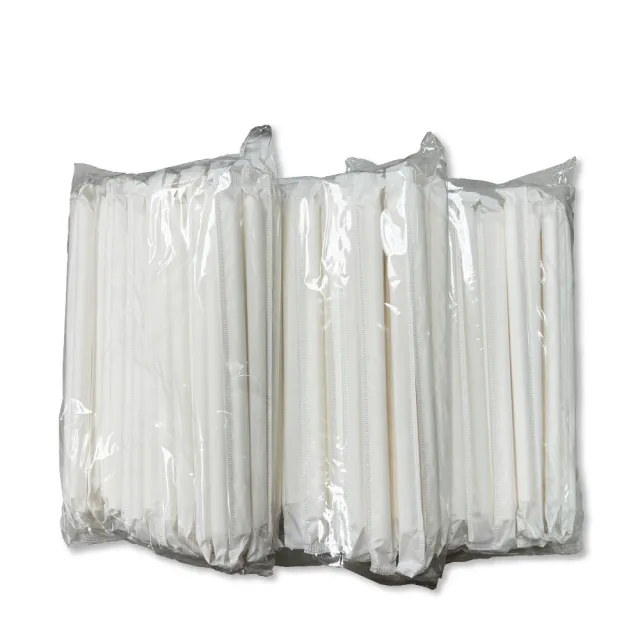 【CLEAN 克林】尖口紙吸管 口徑12mm 50支/包(獨立紙包 台灣製造 環保 波霸珍奶 無塑吸管)