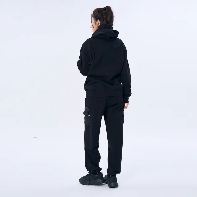 【5th STREET】雙11 男裝LOGO設計長袖連帽T-黑色(山形系列)