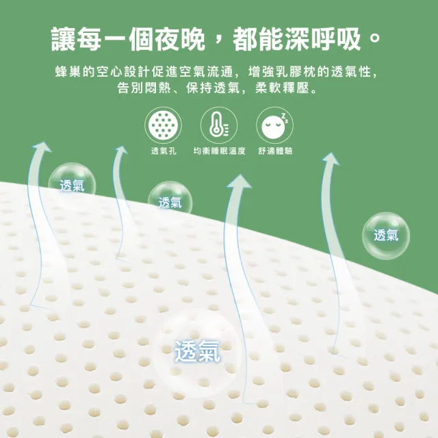 【ISHUR 伊舒爾】買1送1 天然乳膠枕 彈力支撐型-加大款(贈天絲枕套2入/泰國乳膠/枕頭)