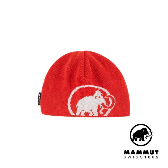 Mammut 長毛象 Tweak Beanie 保暖針織LOGO豆豆帽 經典紅/白 #1191-01352