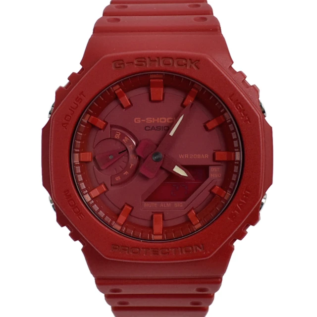 CASIO 卡西歐 G-SHOCK 農家橡樹ga-2100全紅(G-SHOCK)