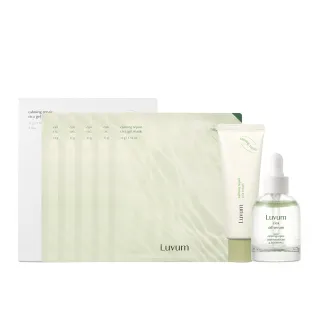 【Luvum】深層舒緩保養組 幼苗冰凝膠面膜+高效修復乳霜+高效修護清透精華油 敏感肌適用 快速吸收(官方直營)