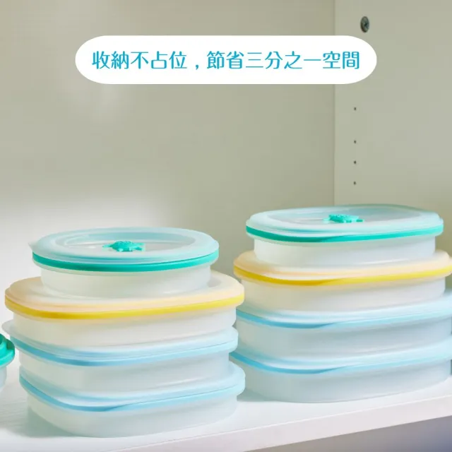 【仁舟淨塑】小海龜矽密保鮮盒600ml_長方綠(微波電鍋氣炸/矽膠盒/便當盒/冷凍保鮮/環保餐盒/密封盒/禮盒)