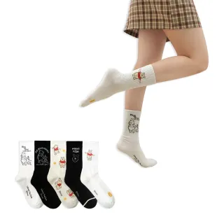 【哈囉喬伊】韓國襪子 維尼人物系列加長中筒襪 D78(正韓直送 韓妞必備 棉襪 長襪 韓國少女襪)