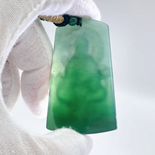 琪臻珠寶】天然A貨翡翠冰種藍水寶瓶觀音吊墜(淨瓶觀音_觀世音菩薩_觀音