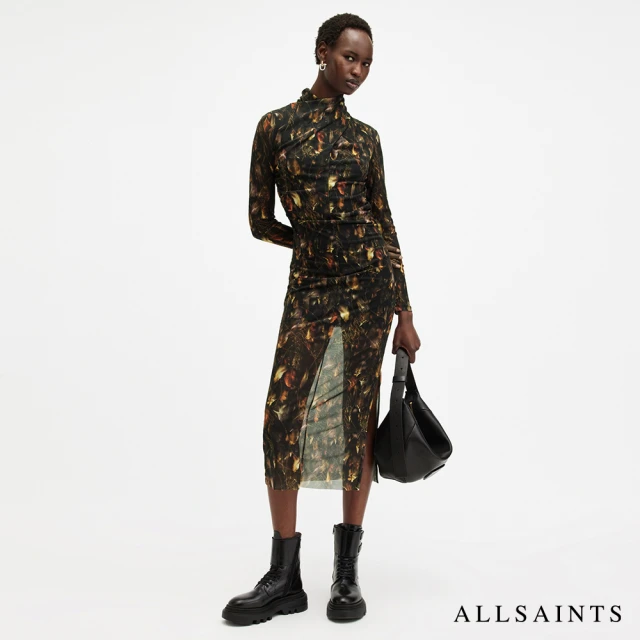 ALLSAINTS TIA MESH 洋裝KATERI HAZEL BROWN W231DB(修身版型)