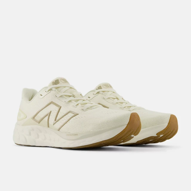 NEW BALANCE 慢跑鞋 Fresh Foam 680 V8 D 女鞋 寬楦 米白金運動鞋(W680CC8)