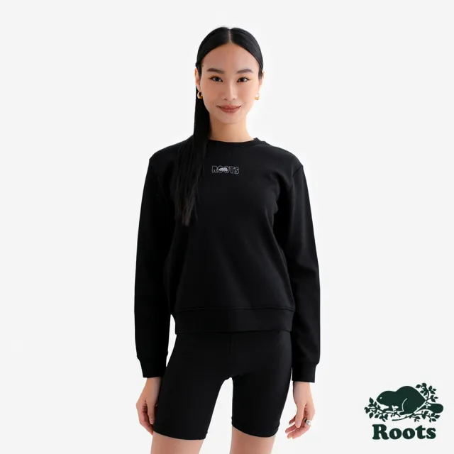 【Roots】Roots女裝- NEON BEAVER 圓領上衣(黑色)