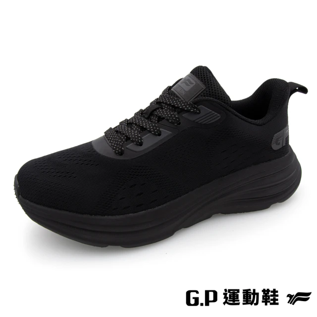 G.P 男款5E寬楦透氣超彈力運動鞋-P2522M-10黑色(SIZE:39-44 共二色)