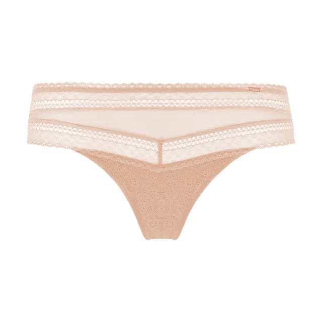 【Chantelle 仙黛爾】Festivite.高衩性感透膚三角女內褲 膚特.36890_01N(法國百年品牌珠羅紗)