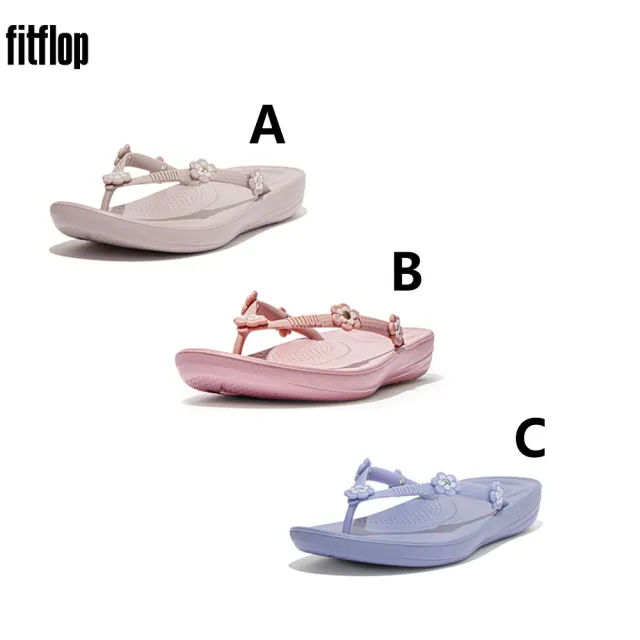 【FitFlop】IQUSHION ERGONOMIC FLIP FLOPS - FLOWER-STUD花朵裝飾人體工學夾腳涼鞋-女(三色)