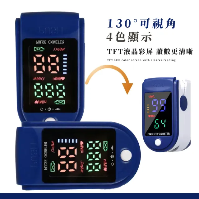 【自我管理】家用TFT液晶面板指尖血氧機-2入組(運動監測 心律脈搏 睡眠 血氧偵測儀 檢測儀 非醫療器材)