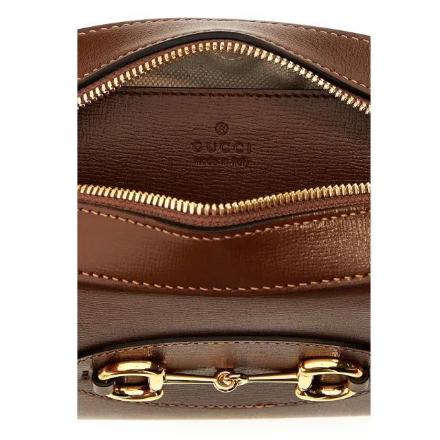 【GUCCI 古馳】Horsebit 1955 Small 小款 牛皮 馬銜釦 肩背包 斜背包 相機包 棕色 760196