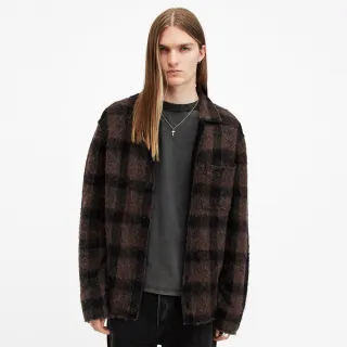 【ALLSAINTS】ASH 格紋羊毛針織外套Brown/Black M040KB(常規版型)