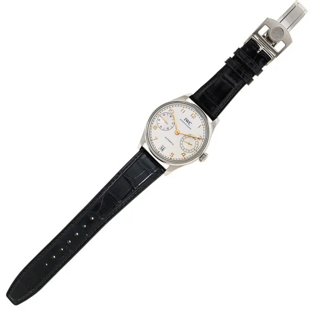 【IWC 萬國錶】葡萄牙系列 7日鍊皮帶腕表x金色丁字x42.4mm(IW501701)