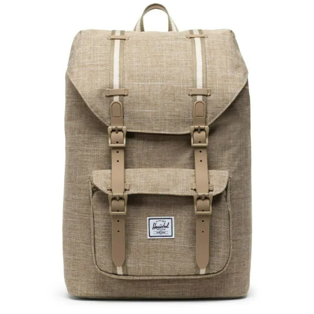 【Herschel】雙11 Little America 中型 黑色 全黑 筆電夾層 大容量 帆布 防潑水 磁扣 橡膠帶 背