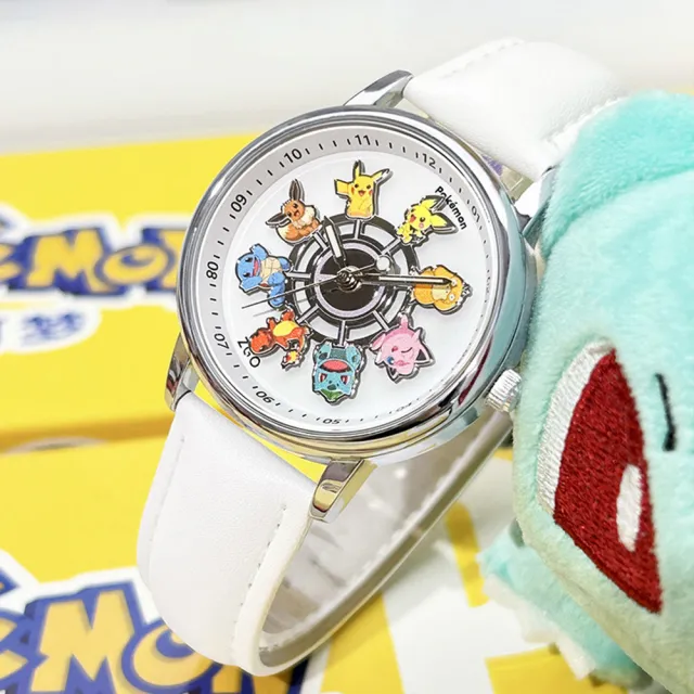 【POKEMON 精靈寶可夢】寶可夢錶盤防水夜光指針石英錶(兒童 學生 手錶 皮卡丘)