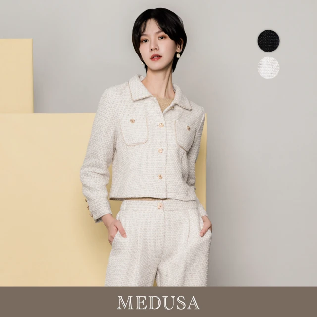 MEDUSA 曼度莎 現貨-金絲混紡編織毛呢西裝外套 - 2色（M-XL）｜小香風毛呢外套(501-7080A)