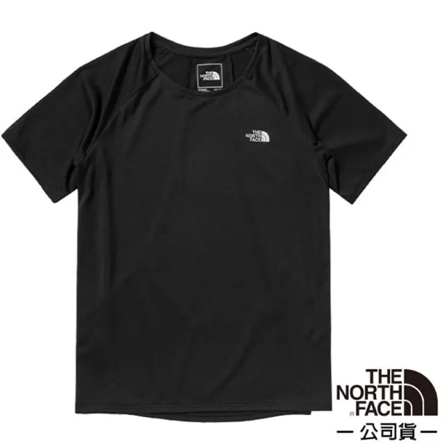 【The North Face】女款 FLASHDRY吸濕透氣短袖圓領T恤_亞洲版型.休閒衫(7WCM-JK3 黑 N)