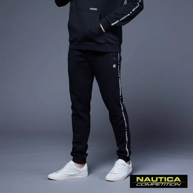 NAUTICA 男裝 COMPETITIO品牌感休閒運動長褲(黑色)