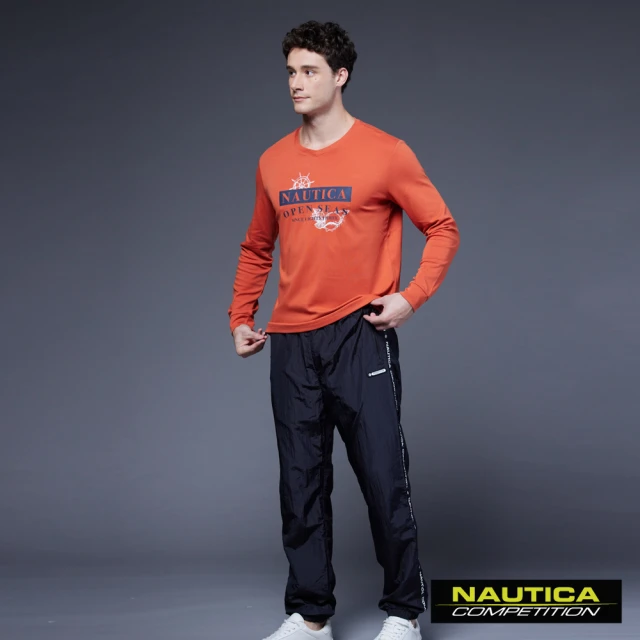 NAUTICA 男裝 COMPETITIO時尚活力尼龍運動長褲(黑色)