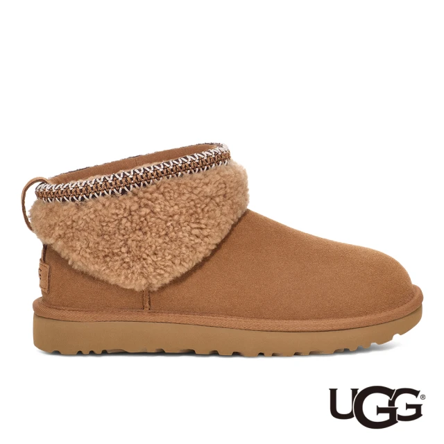 UGG 雙11-女鞋/靴子/真皮雪靴/厚底鞋/Classic Ultra Mini Maxi Curly(栗子棕-UG1158263CHE)