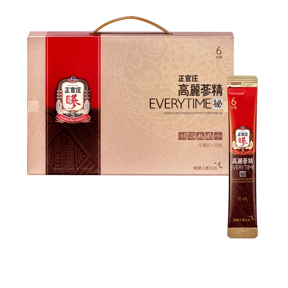 【正官庄】高麗蔘精EVERYTIME 秘-蜂蜜 提升保護力 6年根 禮盒(10mlx20入/盒)