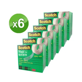 【3M】Scotch 隱形膠帶 （810 1/2  36yd）6入(隱形膠帶)