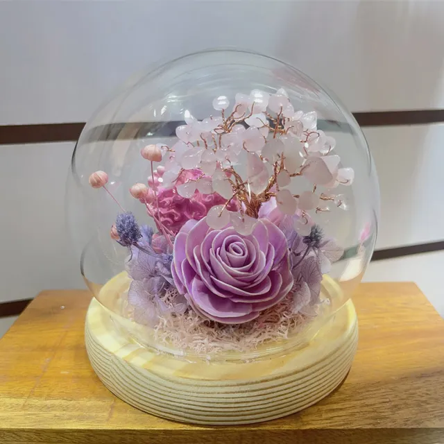 【OSTARA FLORIST 奧斯塔拉花藝】吞金獸水晶樹玻璃球花禮(永生花、祝賀花禮、開業、榮升、財位)