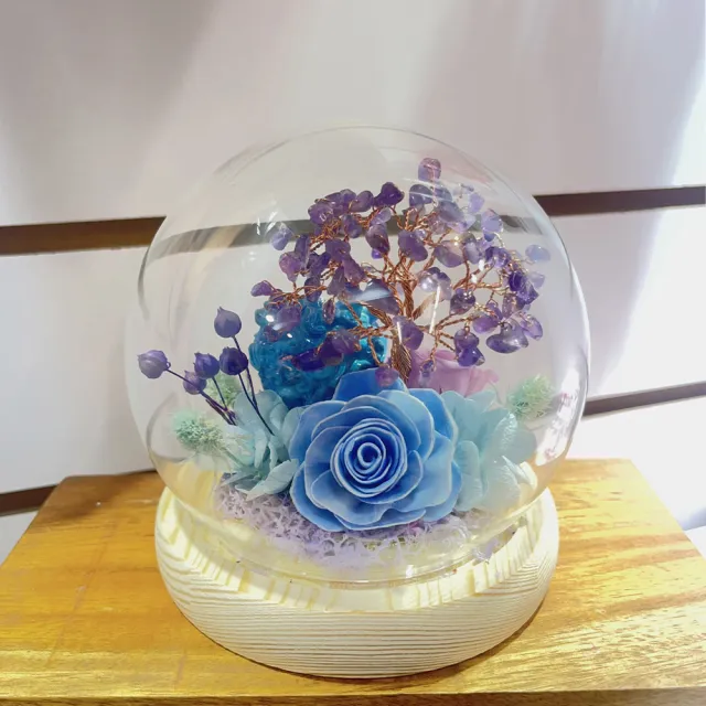【OSTARA FLORIST 奧斯塔拉花藝】吞金獸水晶樹玻璃球花禮(永生花、祝賀花禮、開業、榮升、財位)