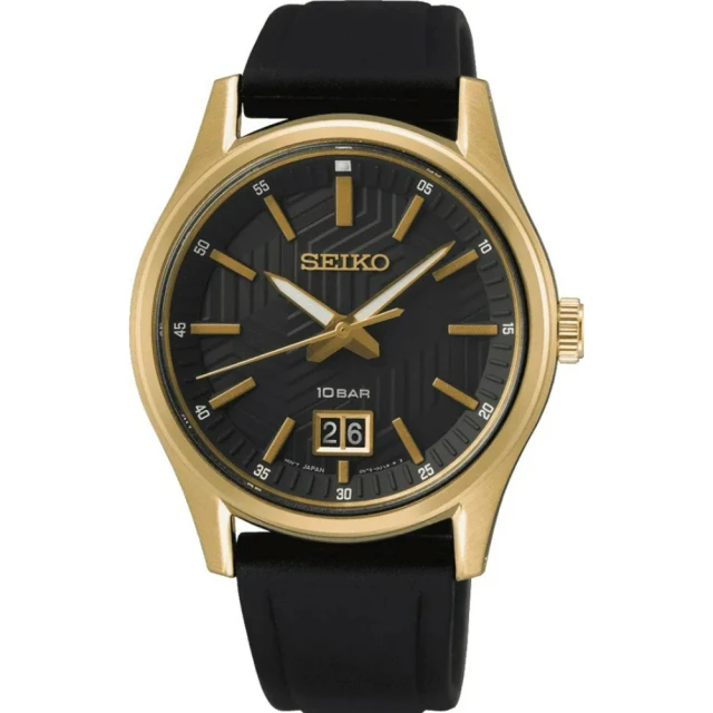 SEIKO 精工 CS 幾何紋路簡約設計 大日期窗石英腕錶-39.5mm(SUR560P1 / 6N76-00K0C)