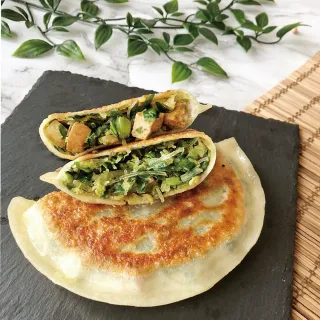 【杰哥蛋餅】傳統揉麵眷村味韭菜盒子5片入(滿滿韭菜內餡 傳統早點 韭菜盒 麵點)