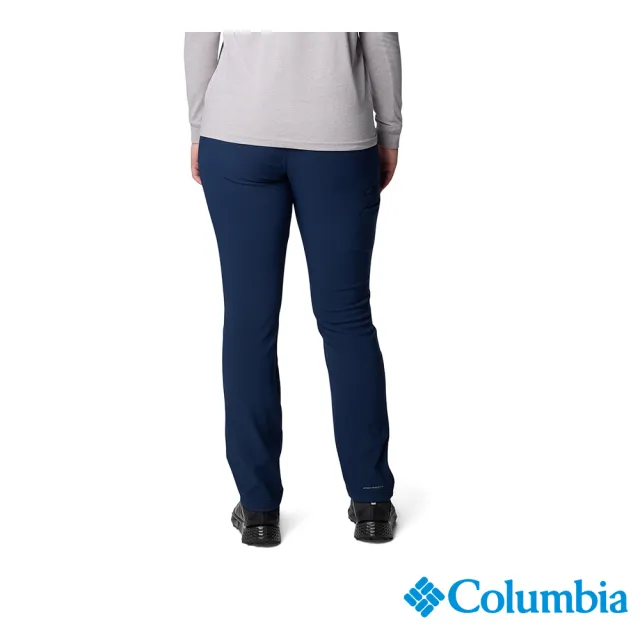 【Columbia 哥倫比亞】女款-防潑高腰長褲-深藍(UAR95010NY/IF)