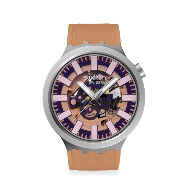 SWATCH BIG BOLD 系列手錶 TERRACOTTA TIDE 紅陶色 男錶 女錶 手錶 瑞士錶 錶(47mm)